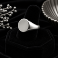 Sterling Silver Gents Ring Oval Signet Design Hallmarked Size M- Z British Made