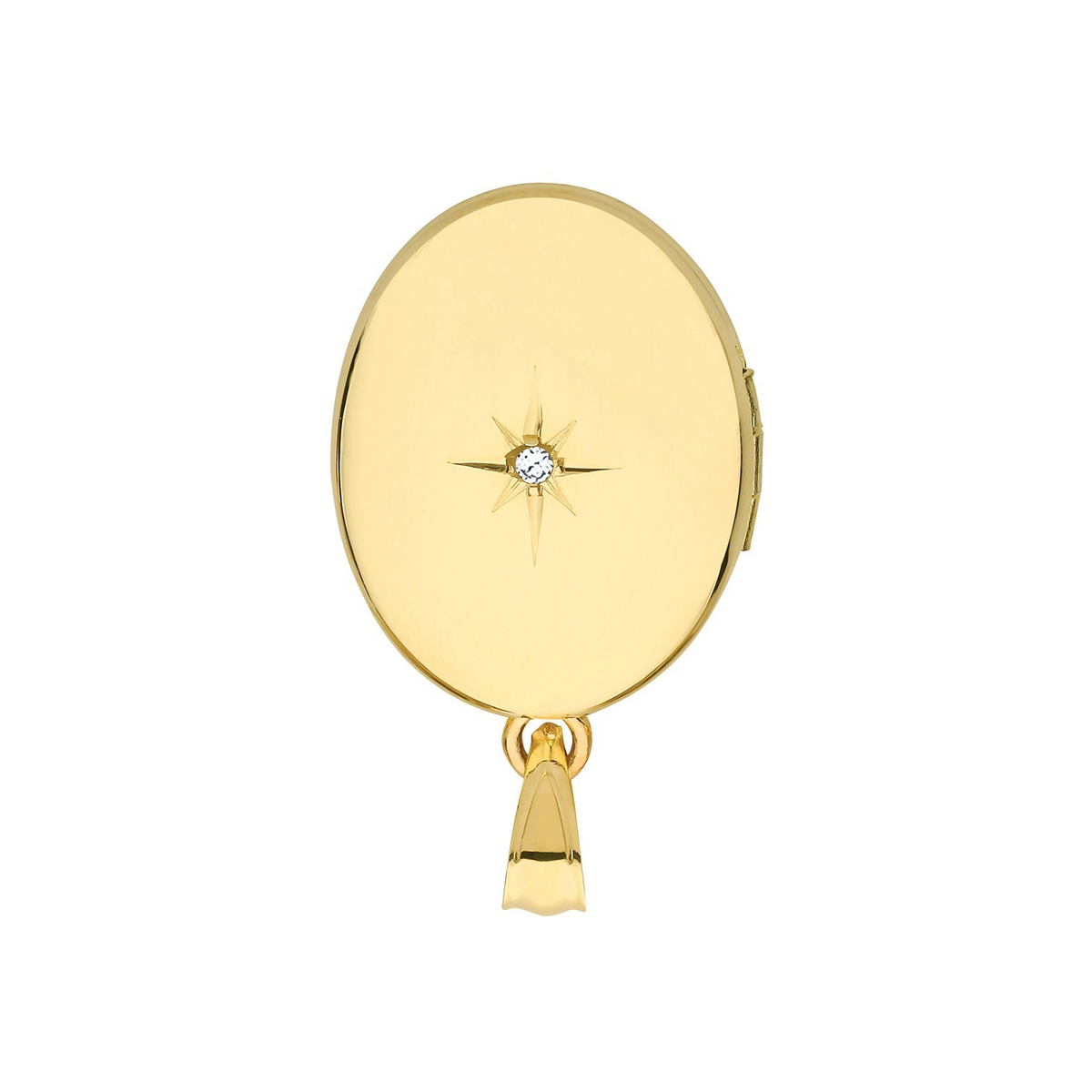 Oval Diamond 9ct Yellow Gold Locket 375 Hallmark British Made All Chain Lengths