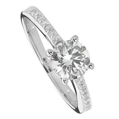 Sterling Silver Solitaire Ring Engagement Gemstone 925 Hallmarked Size K - T