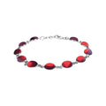 Flush Oval Garnet Bracelet Sterling Silver 925 Hallmarked Brand New Boxed