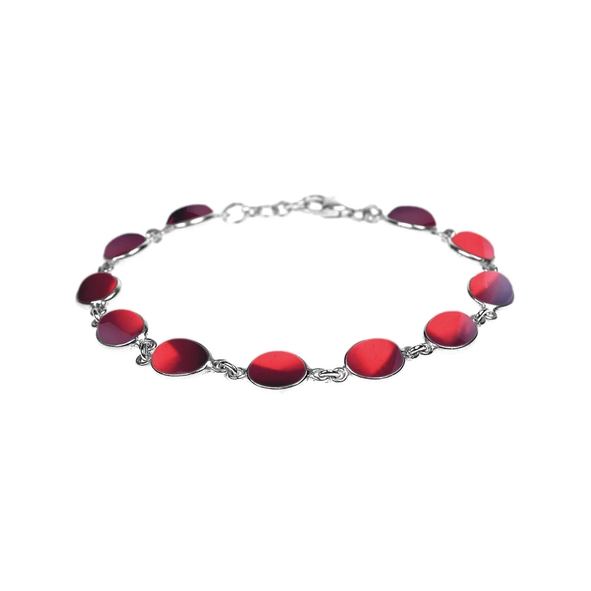 Flush Oval Garnet Bracelet Sterling Silver 925 Hallmarked Brand New Boxed