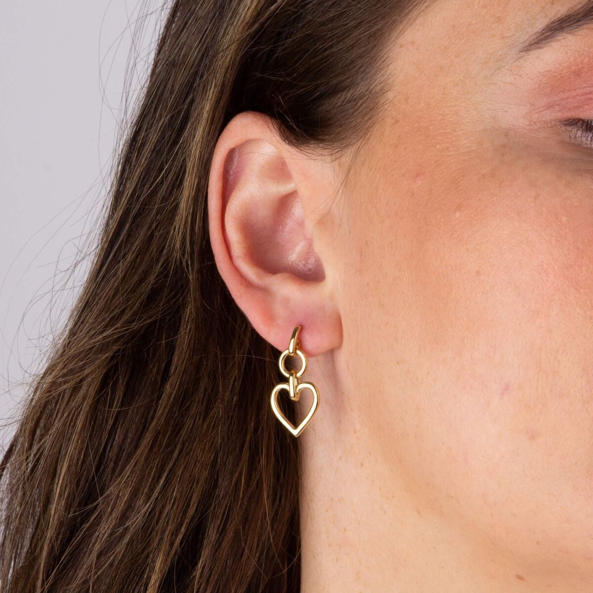 Open Heart Drop Earrings 9ct Yellow Gold Plated Hallmarked Brand New Boxed