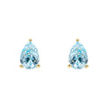 Pear Fancy Cut Topaz Stud Earrings 9ct Yellow Gold 375 Hallmarked British Made