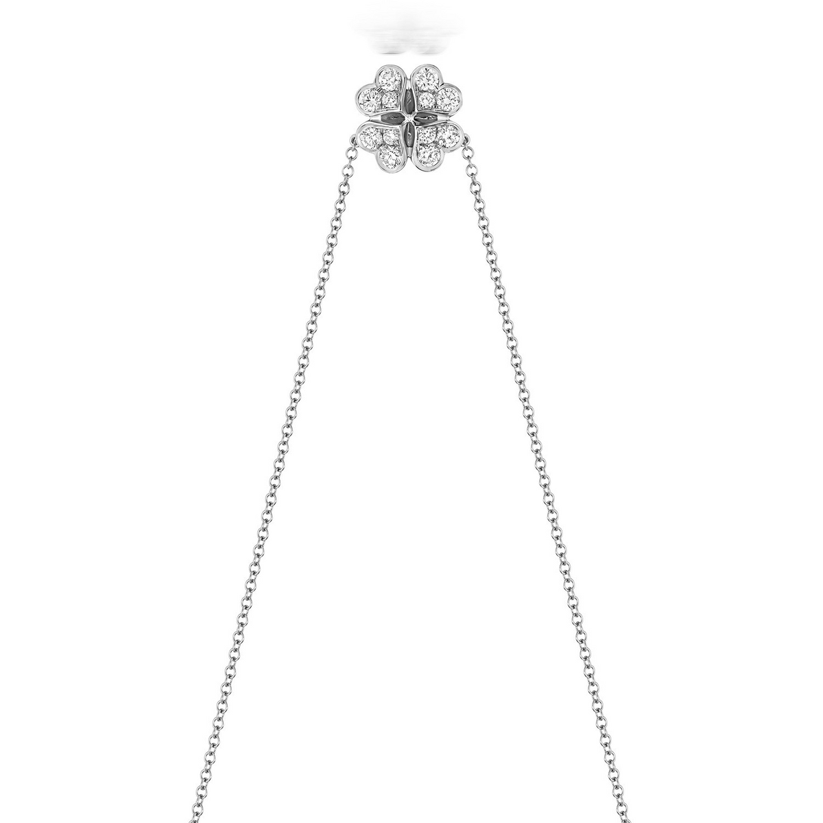 12 Natural Diamond Clover Necklace 18ct White Gold Hallmarked British Made