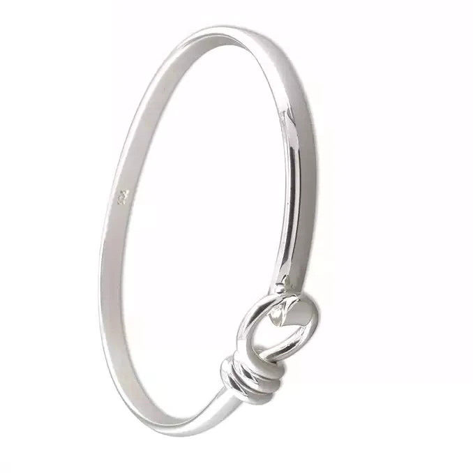 Solid Noose Hook Bangle Sterling Silver 925 Hallmarked British Made Brand New