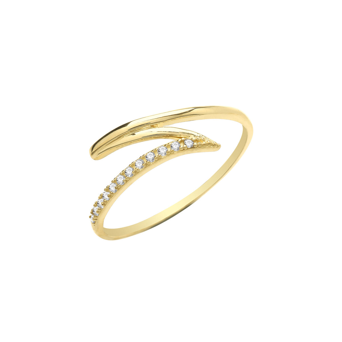9ct Yelllow Gold Zig-Zag Ring Hallmarked Sizes J - S British Made