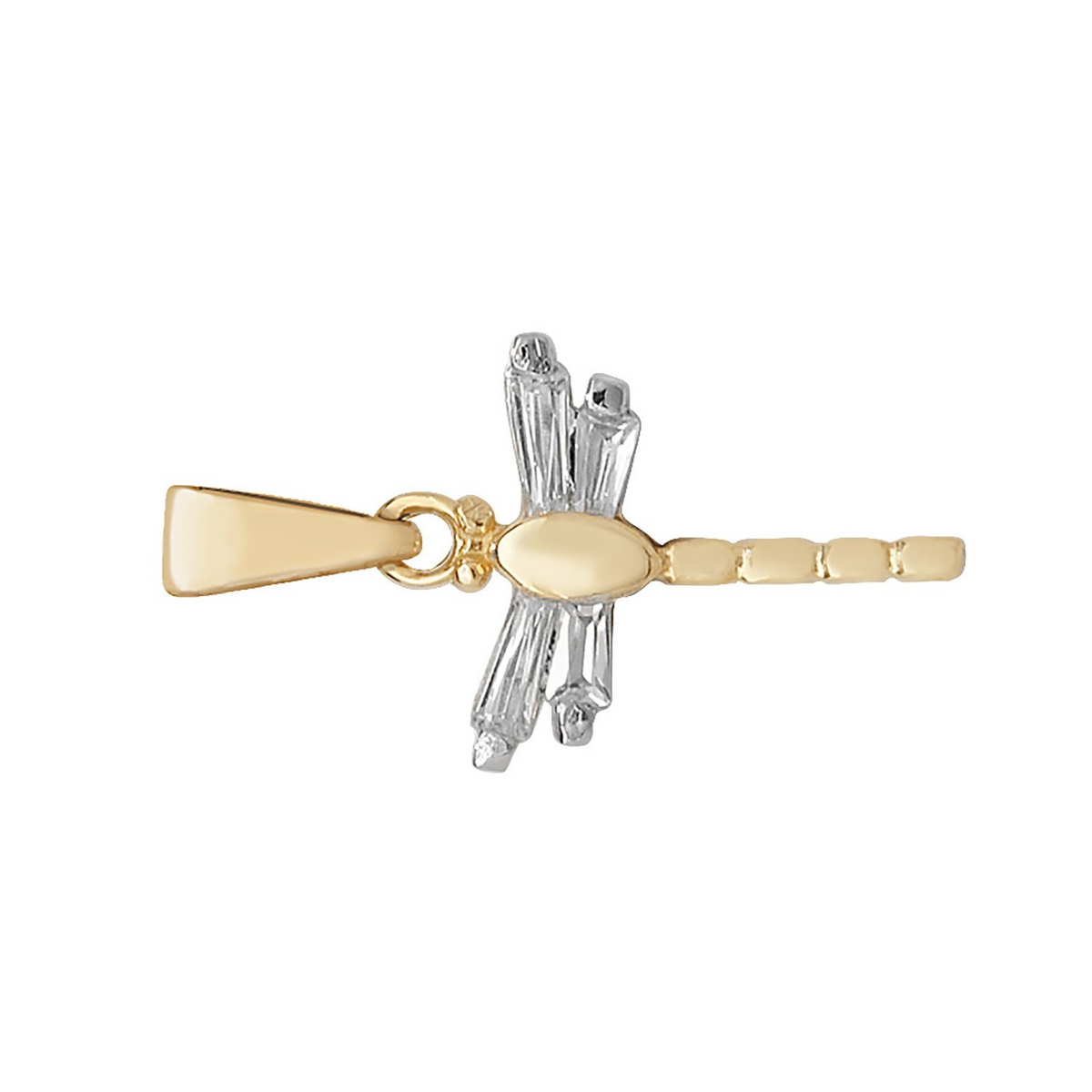 Dragonfly 9ct 2 Tone Gold Pendant 375 Hallmark British Made All Chain Lengths