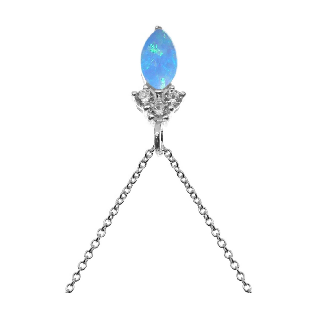 Natural Marquise Opal Necklace Solid Sterling Silver 925 Hallmarked British Made