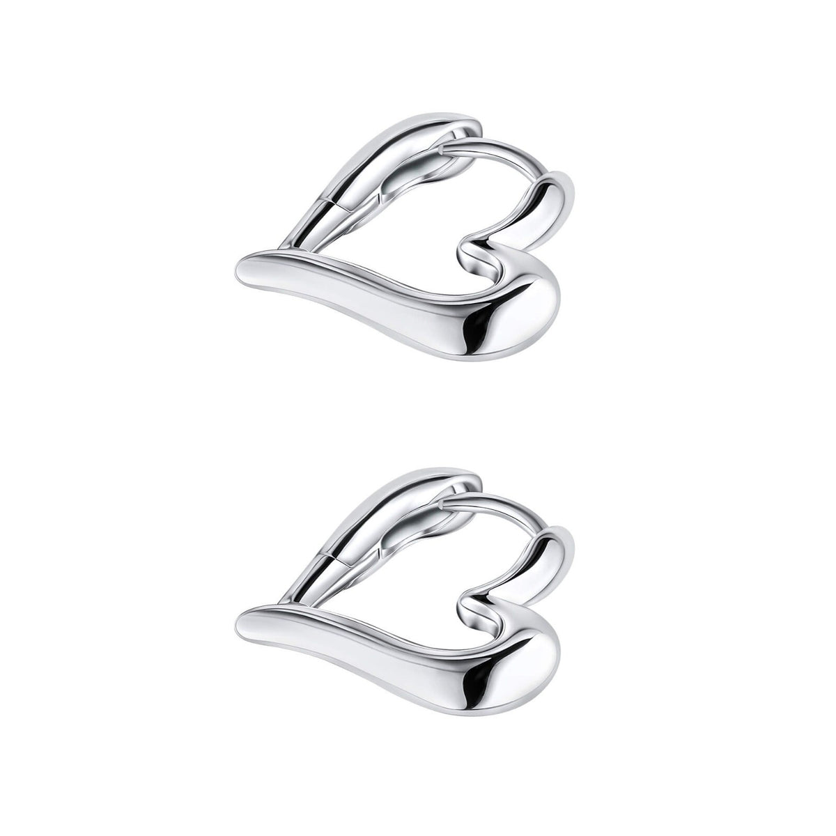Open Heart Hoop Earrings Sterling Silver 925 Hallmarked British Made Brand New