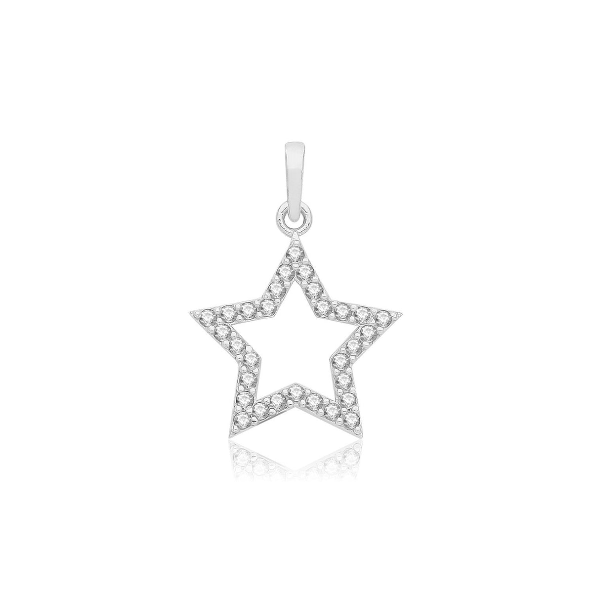 Star 9ct White Gold Pendant 375 Hallmarked British Made All Chain Lengths