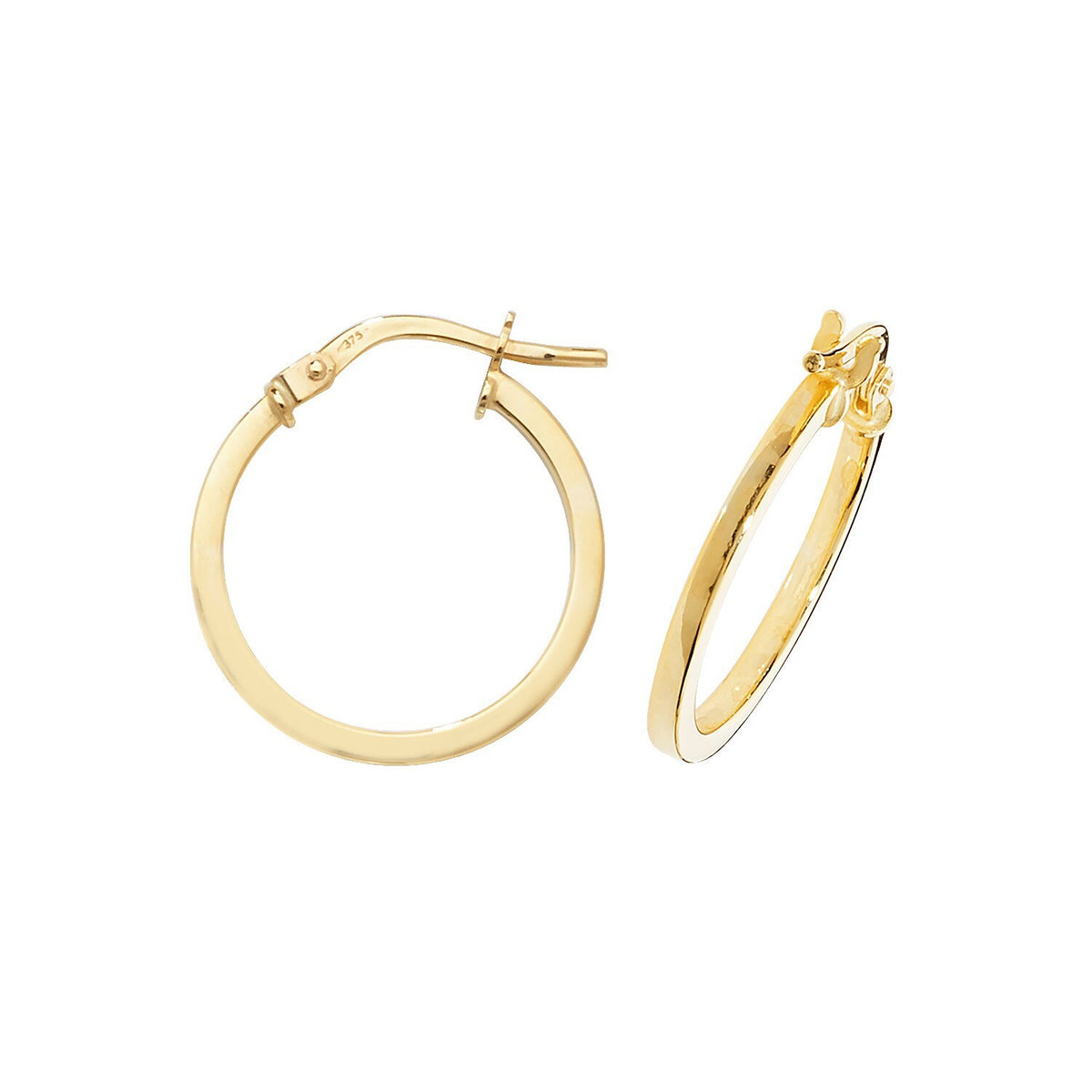 9ct Yellow Gold Hoop Earrings 375 Hallmarked 8mm - 50mm Diameter British Made