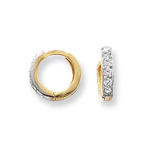 Mens 6 Stone Huggie Hoop Earring 9ct Yellow Gold Gents 375 Hallmark Brand New