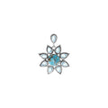 Floral Turquoise Pendant Sterling Silver 925 Hallmarked All Chain Lengths