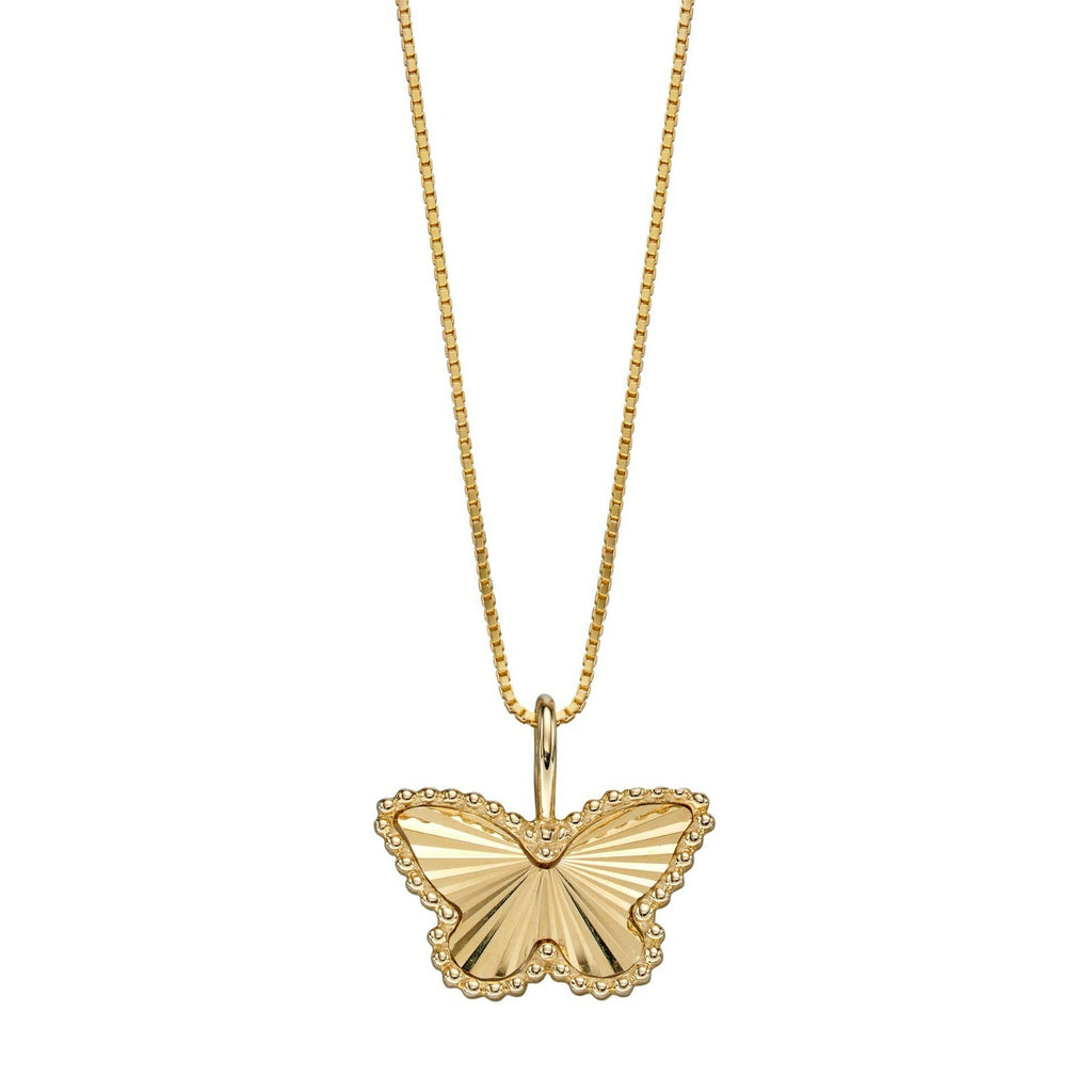 9ct Yellow Gold Butterfly Pendant 375 Hallmarked British Made Brand New