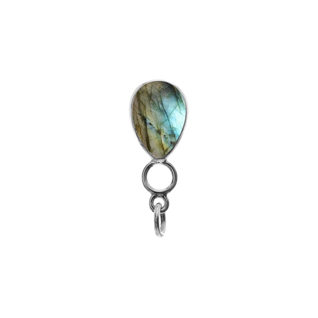 Labradorite Hoop Pendant Sterling Silver Hallmarked All Chain Lengths Brand New