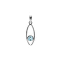 Blue Topaz Eclipse Pendant Sterling Silver 925 Hallmarked All Chain Lengths