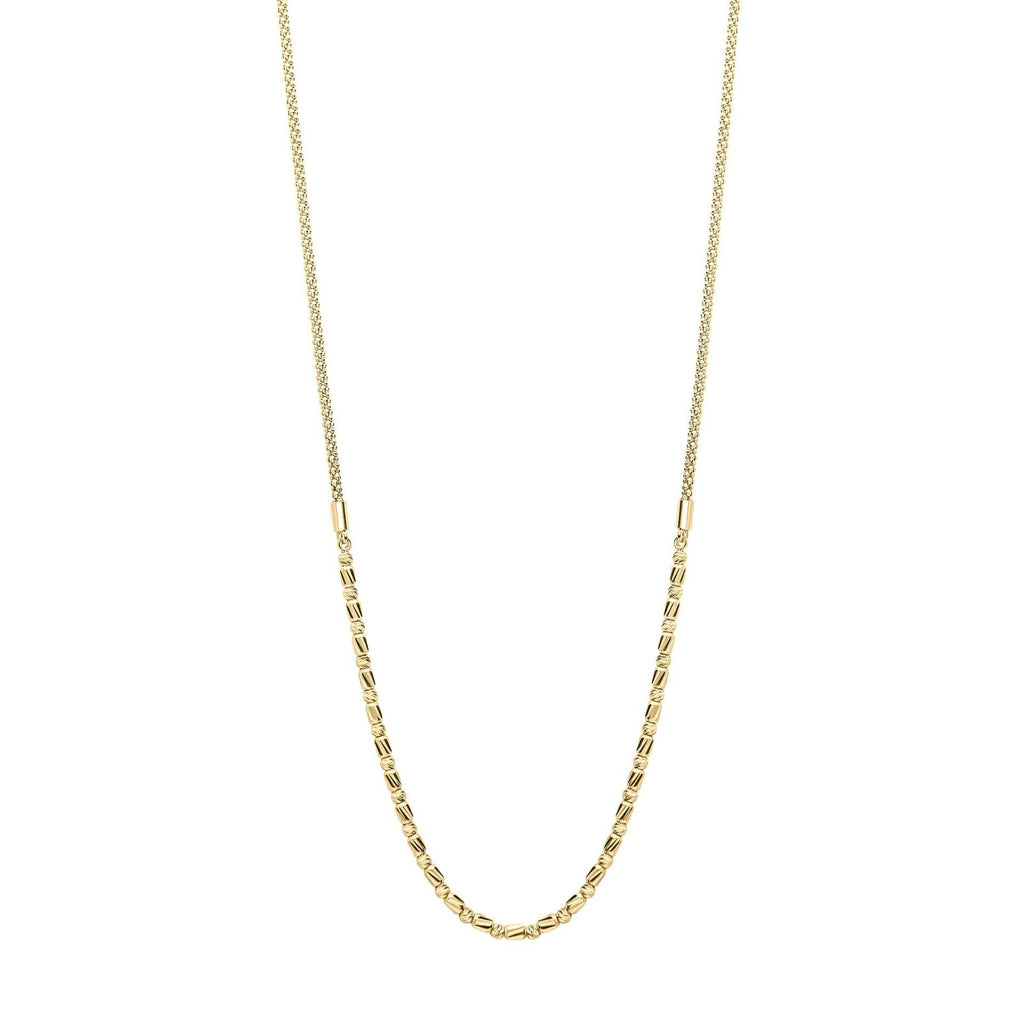 Diamond Cut Bead Bar Necklace 9ct Yellow Gold 375 Hallmarked British Made 43cm