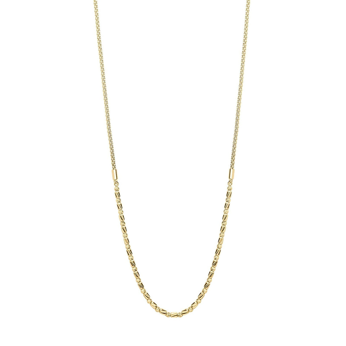 Diamond Cut Bead Bar Necklace 9ct Yellow Gold 375 Hallmarked British Made 43cm