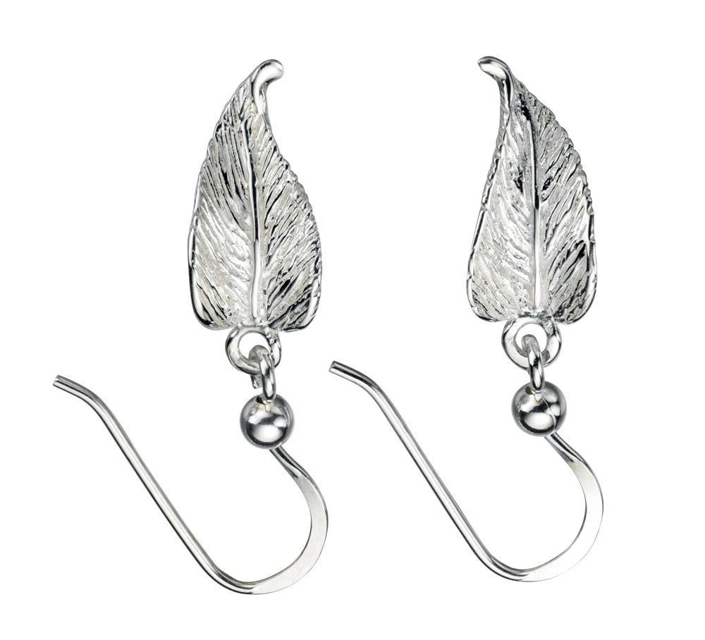 Leaf Drop Earrings Solid Sterling Silver 925 Hallmarked Brand New Boxed