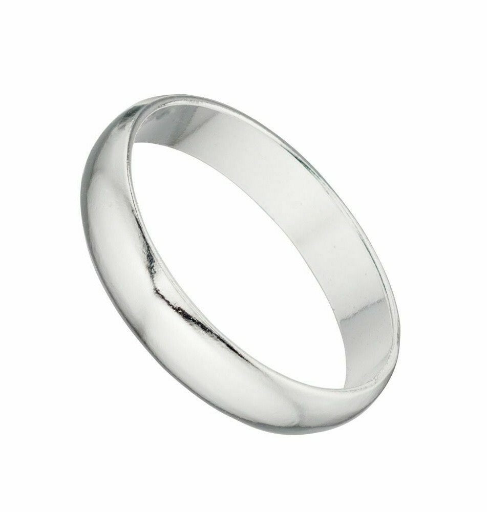 Sterling Silver Plain Cut Band Ring 925 Hallmarked Size K - W British Made