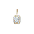 Yellow Gold Halo Gemstone Pendant 9ct Hallmarked British Made All Chain Lengths