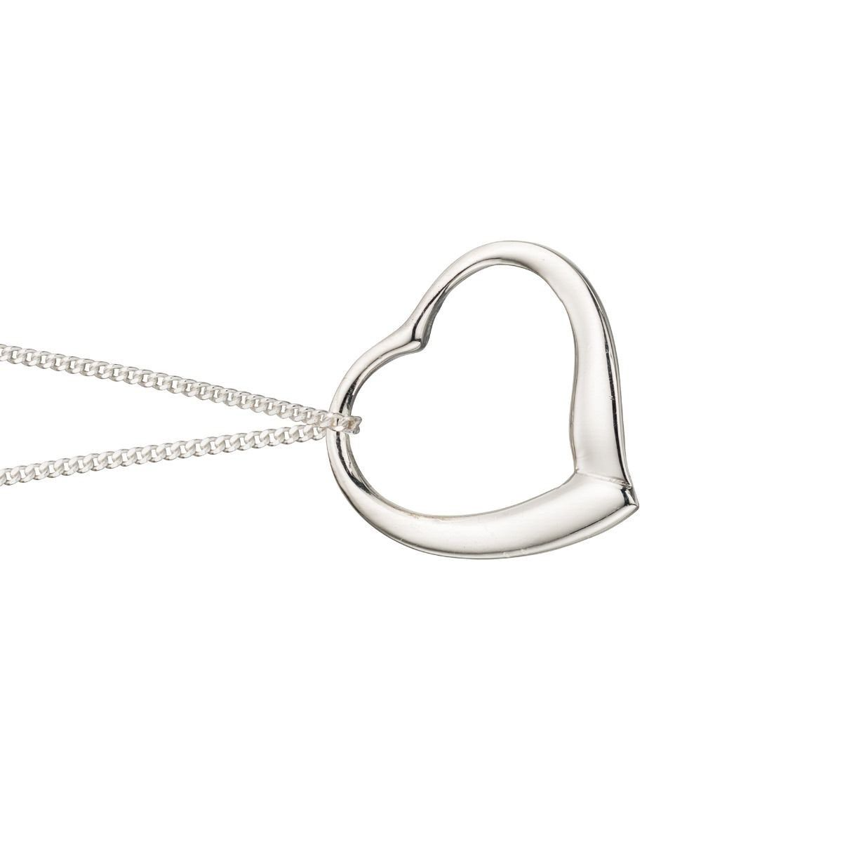 Large Heart Necklace 925 Sterling Silver Hallmarked British Made Brand New