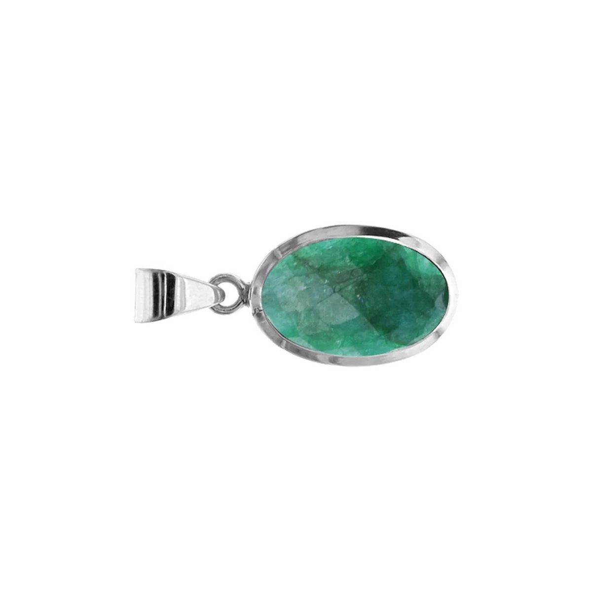 Oval Emerald Quartz Pendant Sterling Silver 925 Hallmarked All Chain Lengths