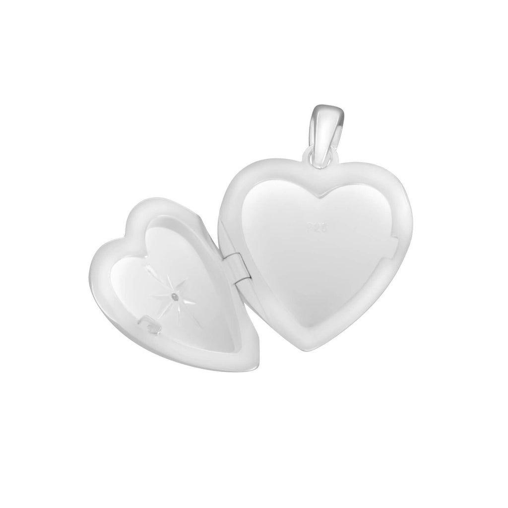 Starburst Heart Locket Gemstone Sterling Silver 925 Hallmarked All Chain Lengths