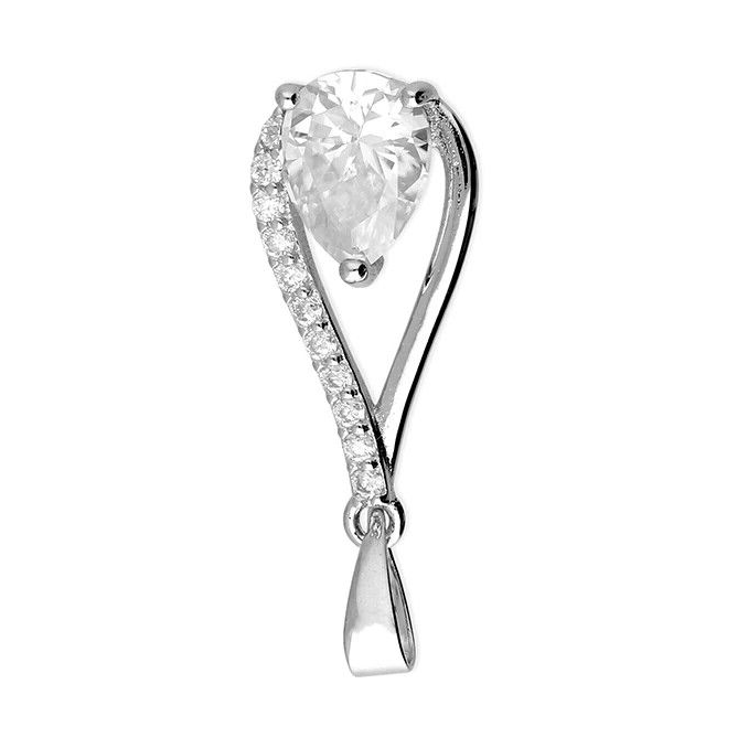 Zircon Teardrop Pendant Sterling Silver 925 Hallmarked All Chain Lengths