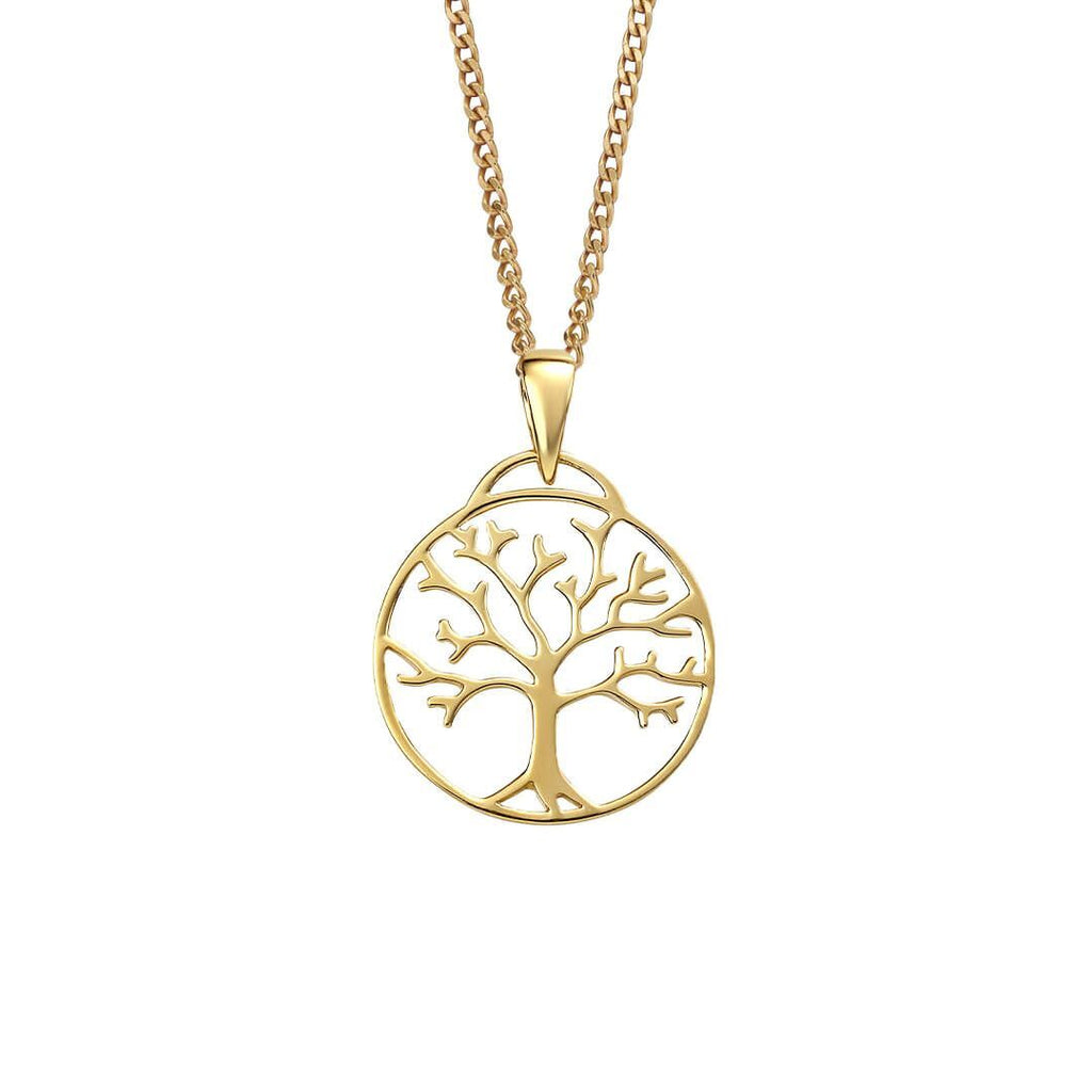 Tree Of Life Pendant Gold Plated Hallmarked All Chain Lengths British Made