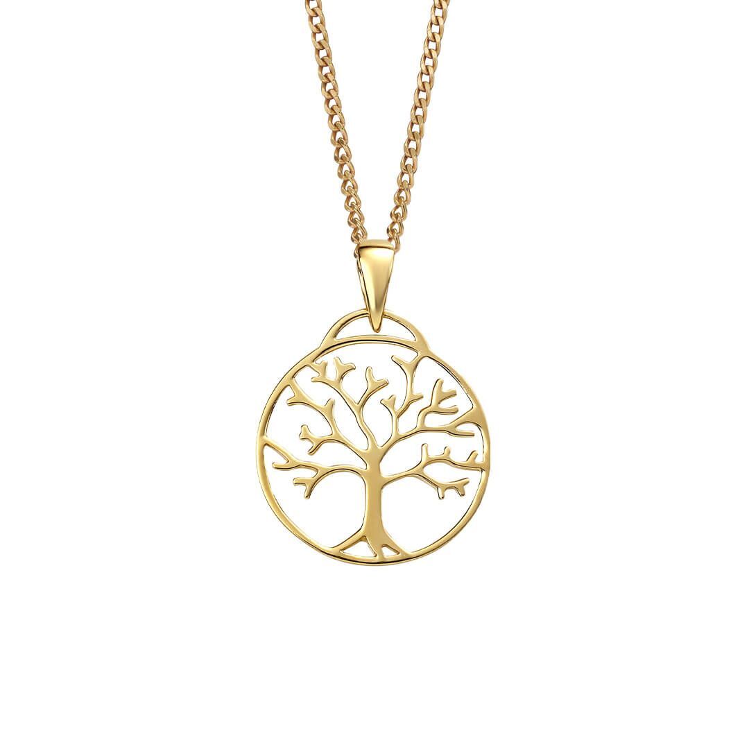 Tree Of Life Pendant Gold Plated Hallmarked All Chain Lengths British Made