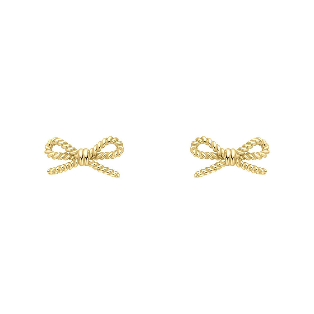 Rope Bow Pendant & Earrings Set 9ct Yellow Gold 375 Hallmarked British Made