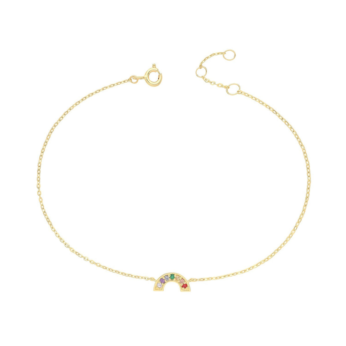 Rainbow Necklace and Bracelet Set 9ct Yellow Gold 375 Hallmarked Brand New