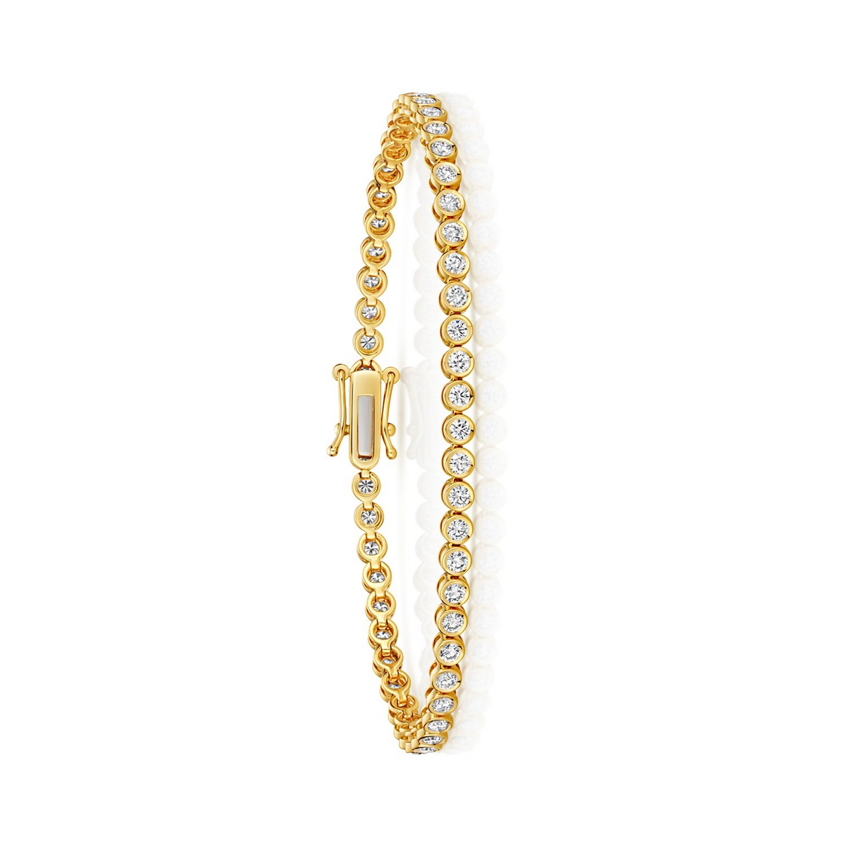 Lab Grown Diamond 18ct Yellow Gold Tennis Bracelet Hallmarked British Made