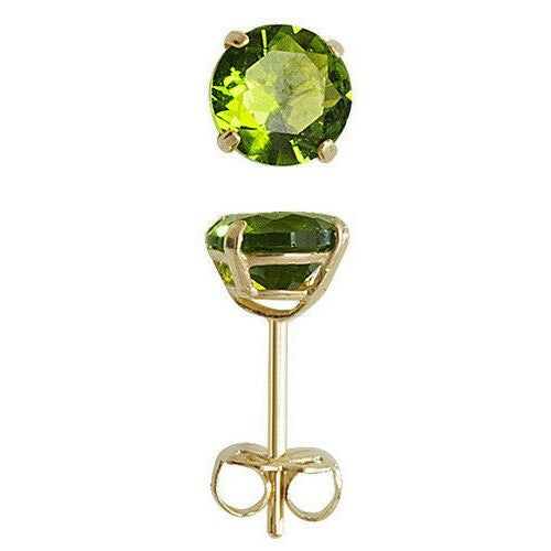 Yellow Gold Peridot Earrings Solitaire Natural Stone 375 9 Carat New Boxed