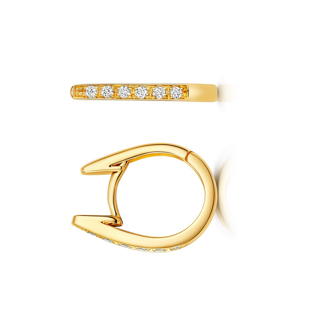 9mm Oval Natural Diamond Hoop Earrings 18ct Yellow Gold Hallmarked British Made