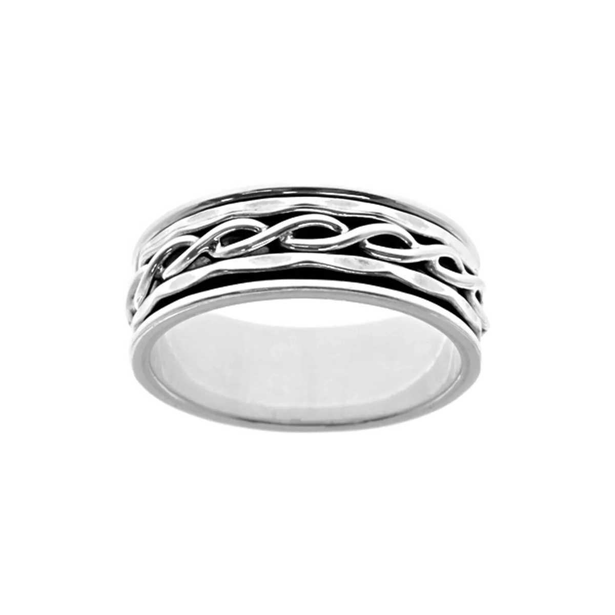 Celtic Spinner Ring Sterling Silver 925 Hallmarked British Made Size K - Y