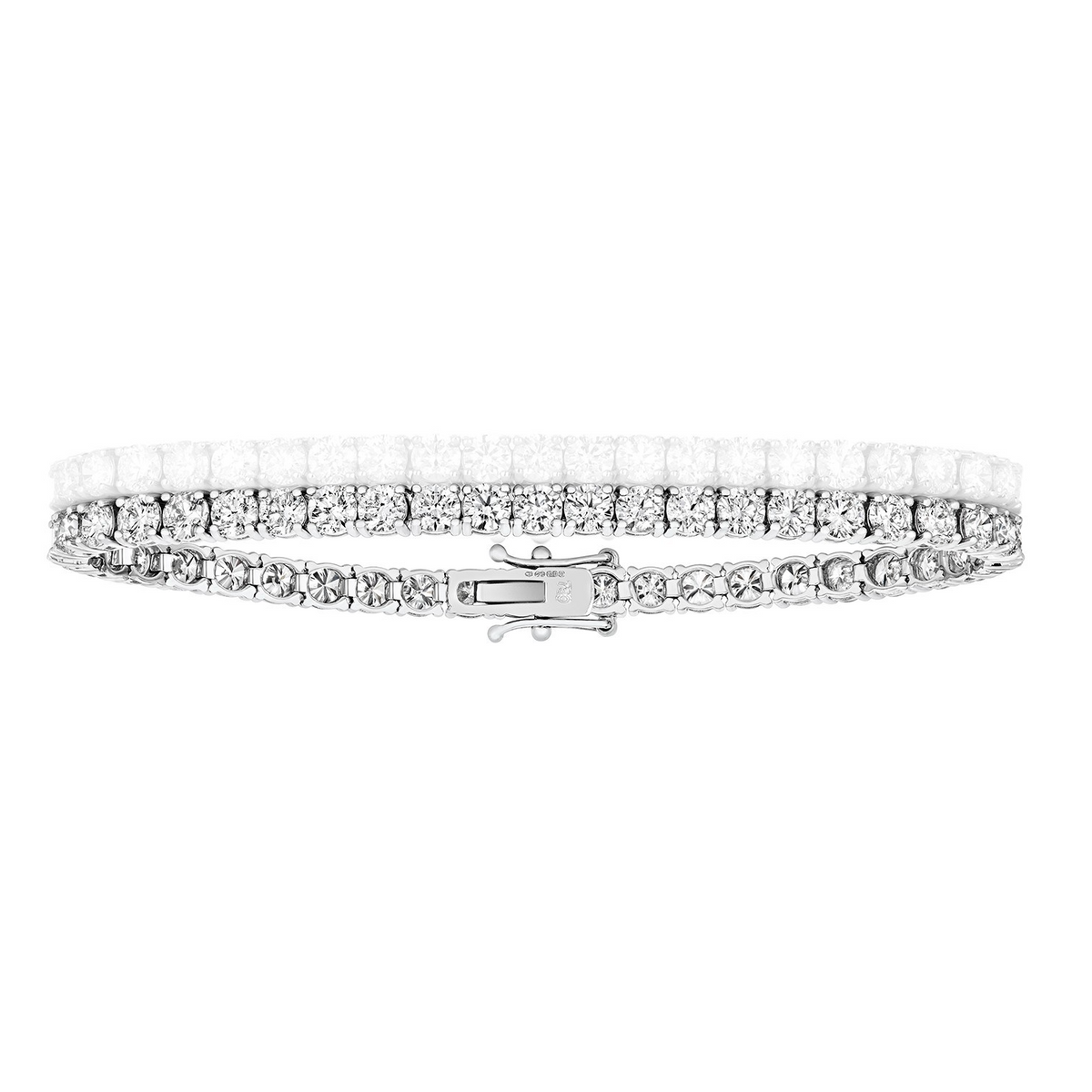 Natural Diamond 18ct White Gold Tennis Bracelet 375 Hallmarked British Made