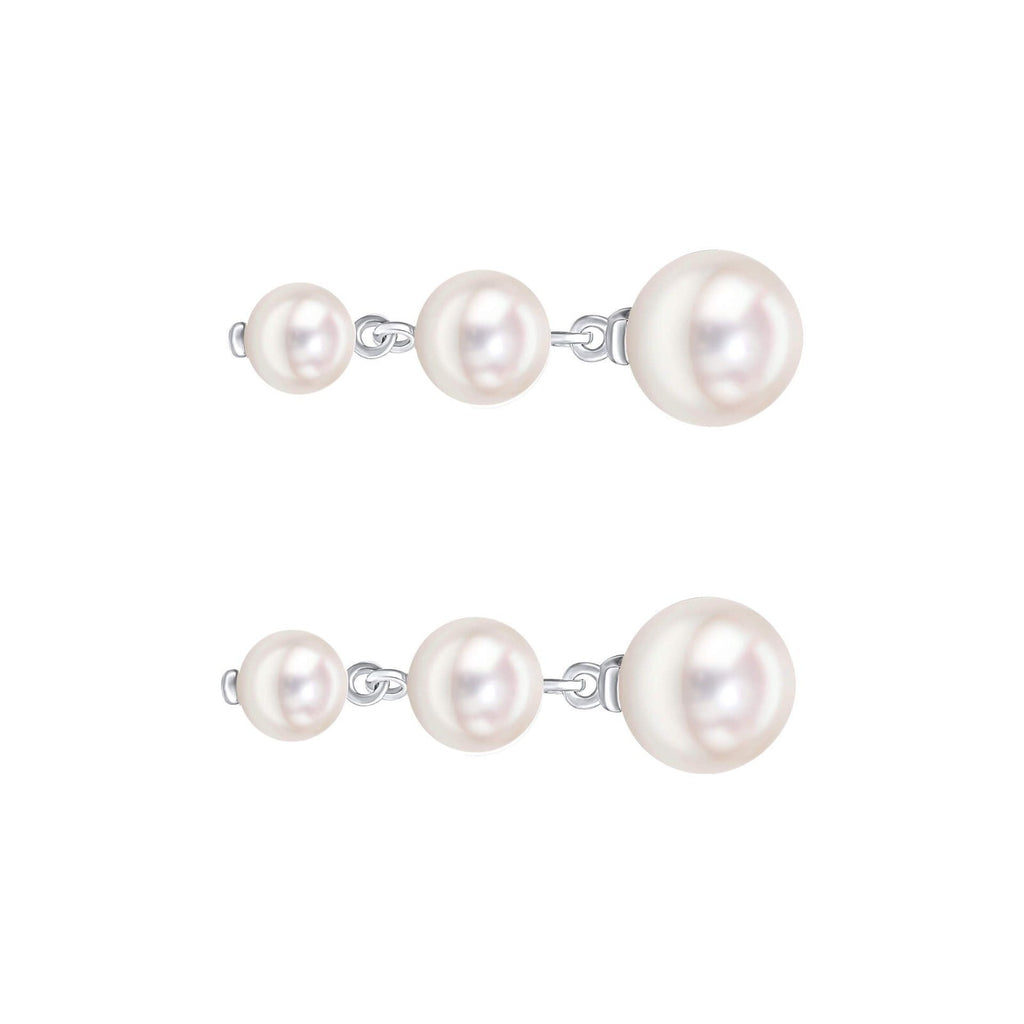 Gradient Freshwater Pearl Drop Earrings Sterling Silver 925 Hallmarked Brand New