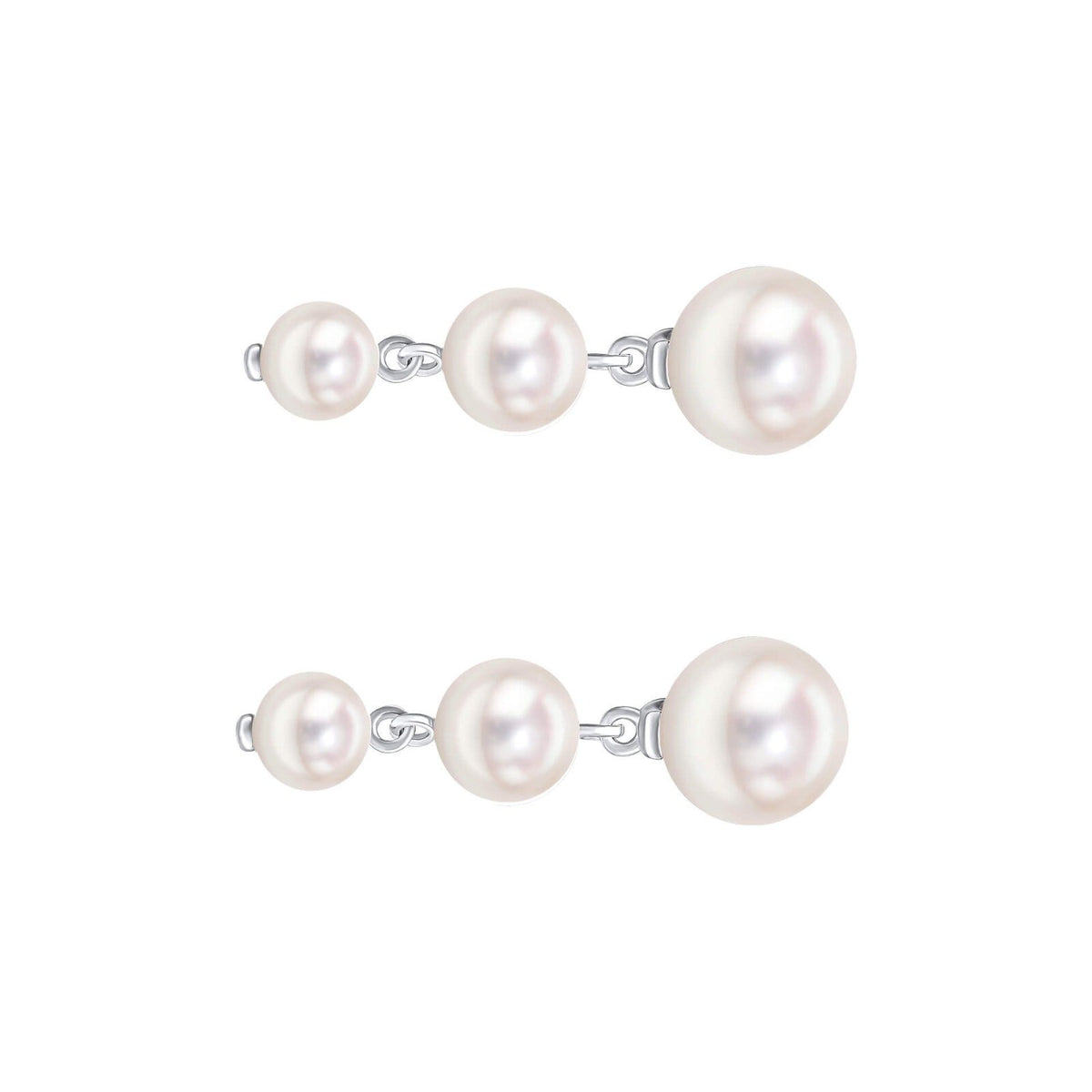 Gradient Freshwater Pearl Drop Earrings Sterling Silver 925 Hallmarked Brand New
