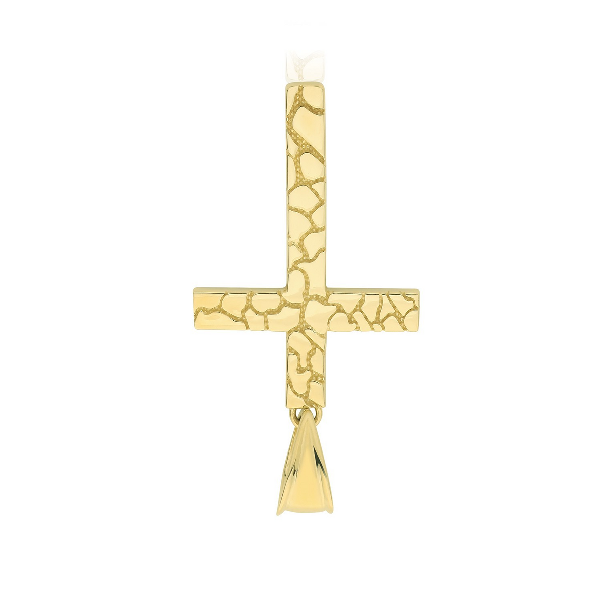 Yellow Gold Grooved Cross Pendant 375 Hallmarked All Chain Lengths British Made