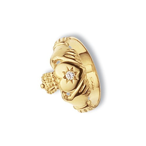 Mens 9ct Yellow Gold Claddagh Ring 375 Hallmarked British Made Size Q - X