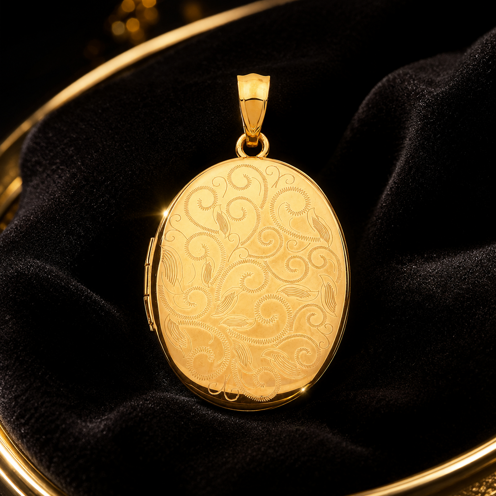 Victorian Style 9ct Yellow Gold Locket 375 Hallmarked All Chain Lengths
