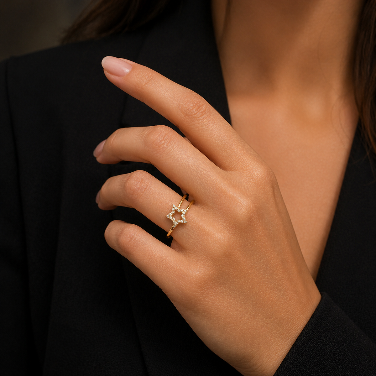 Star Wrap Ring 9ct Yellow Gold Hallmarked Sizes J - S British Made