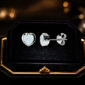 6mm Natural Heart Opal Earrings Sterling Silver 925 Hallmarked Brand New