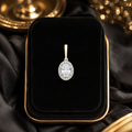 Oval Halo 9ct Yellow Gold Pendant 375 Hallmarked British Made All Chain Lengths