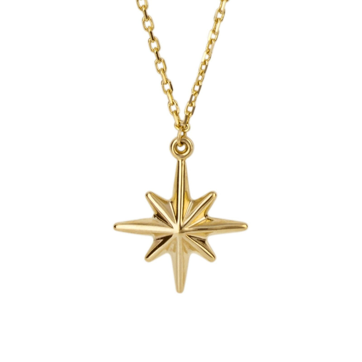 Starburst Necklace 9ct Yellow Gold 375 Hallmarked British Made 45cm