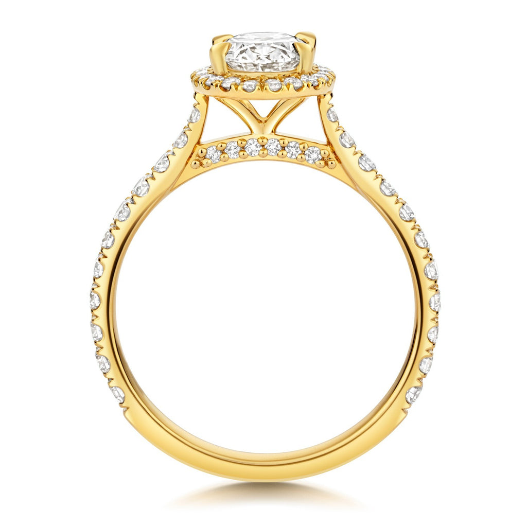 55 Lab-Grown Diamond Engagement Ring 18ct Yellow Gold Hallmarked Sizes J - Q