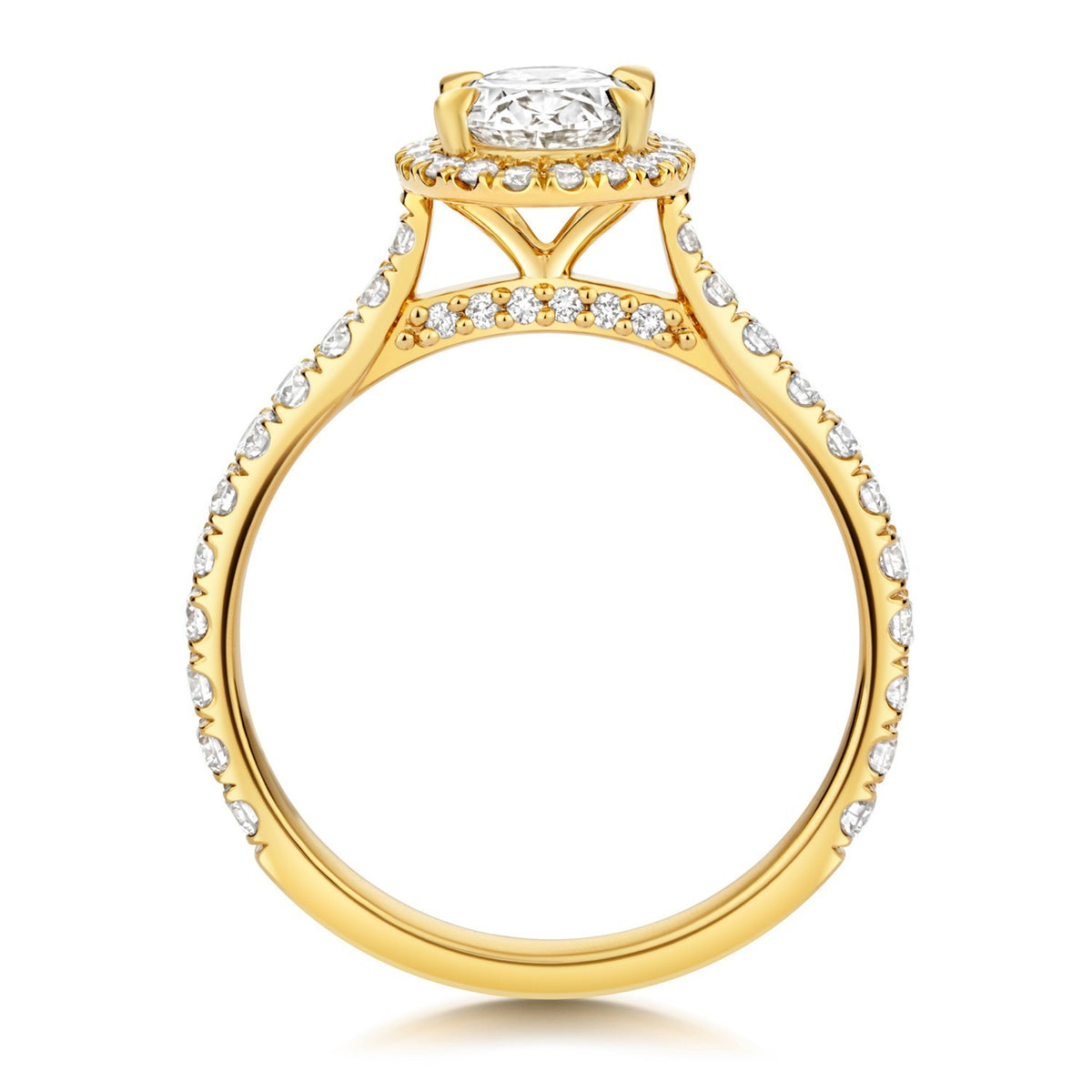 55 Lab-Grown Diamond Engagement Ring 18ct Yellow Gold Hallmarked Sizes J - Q