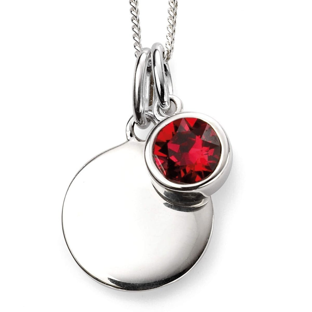 Engravable Solitaire Ruby Pendant and Earrings Set Solid Sterling Silver